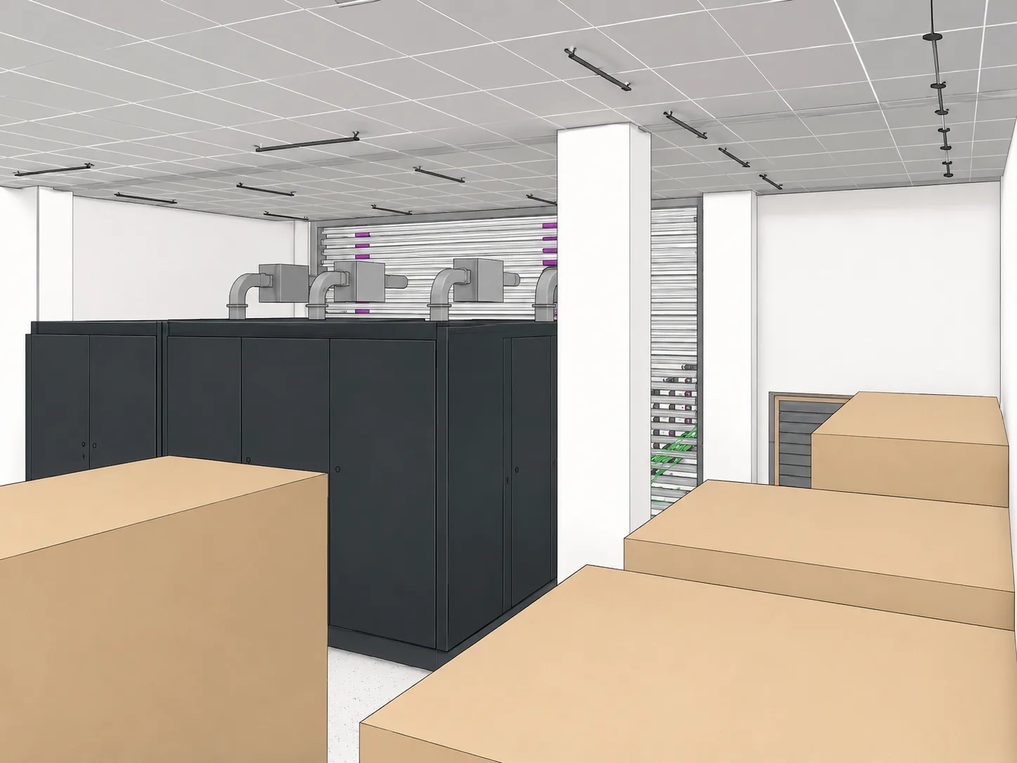 Globe Data Center data hall and coordinated services model