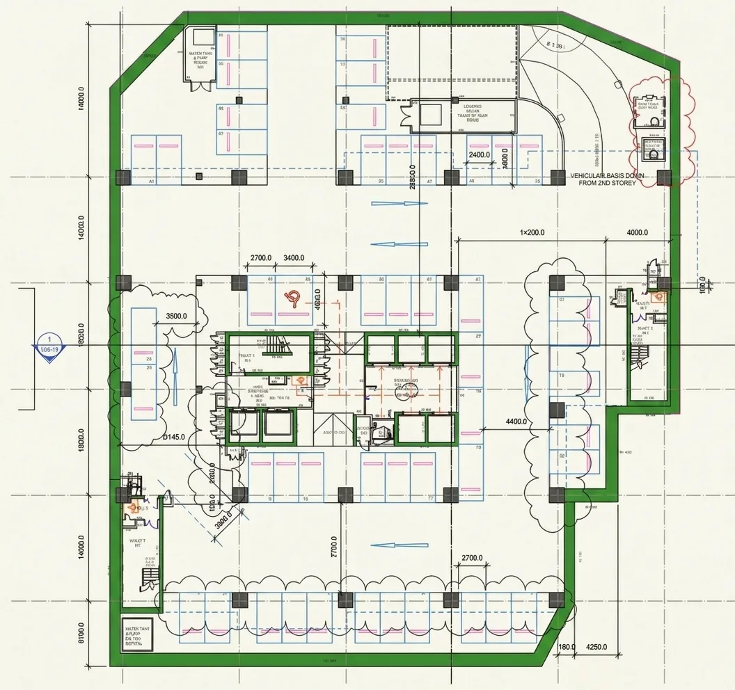Technical plan drawing used for NUS Wet Science Building coordination