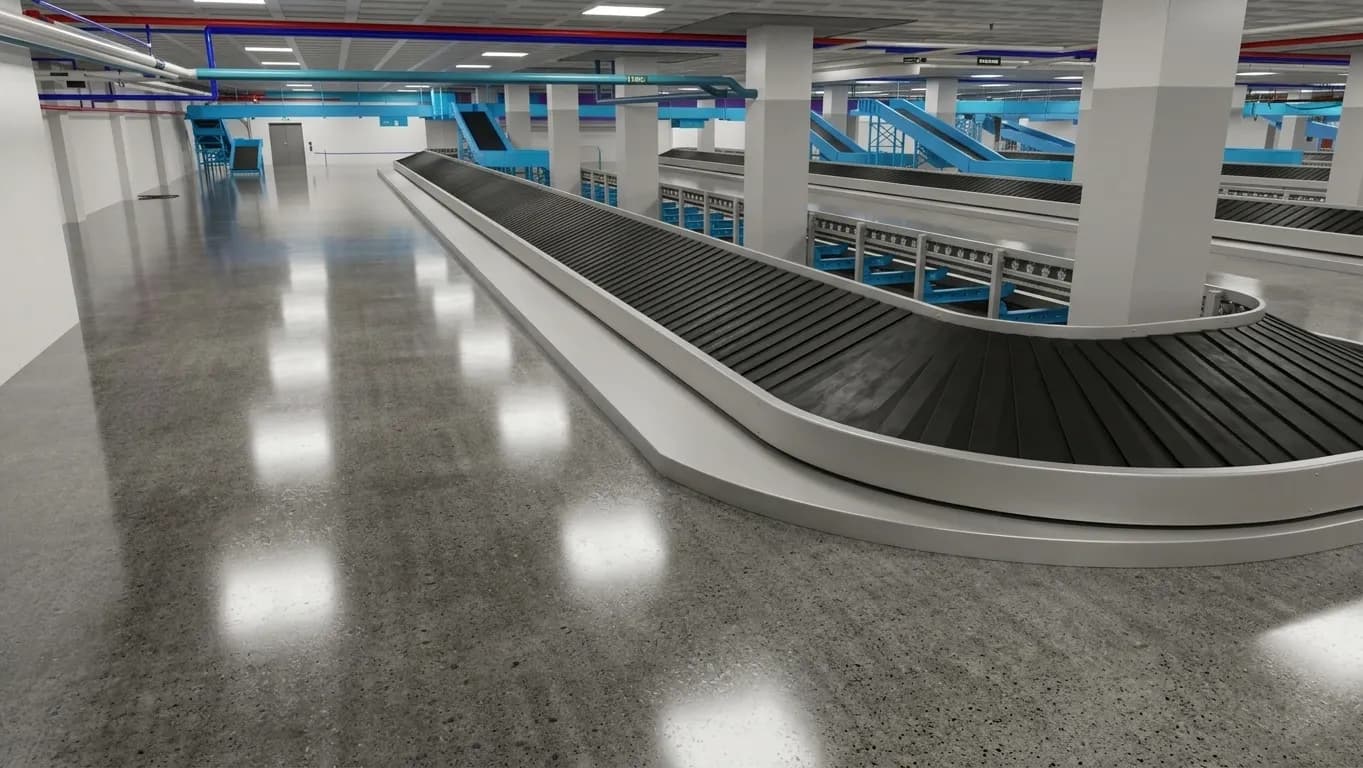 BIM visual of terminal baggage-handling systems
