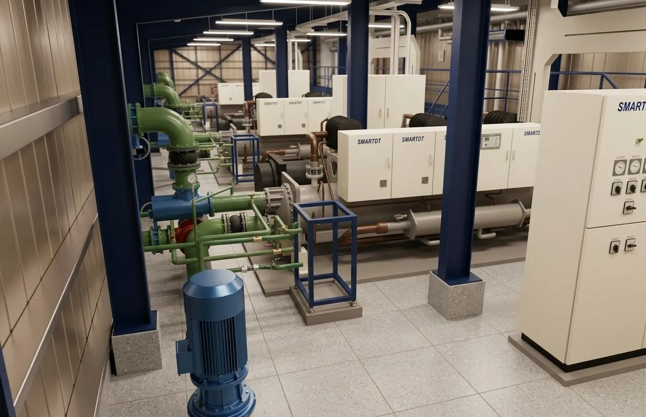 Rendered terminal plant-room equipment view