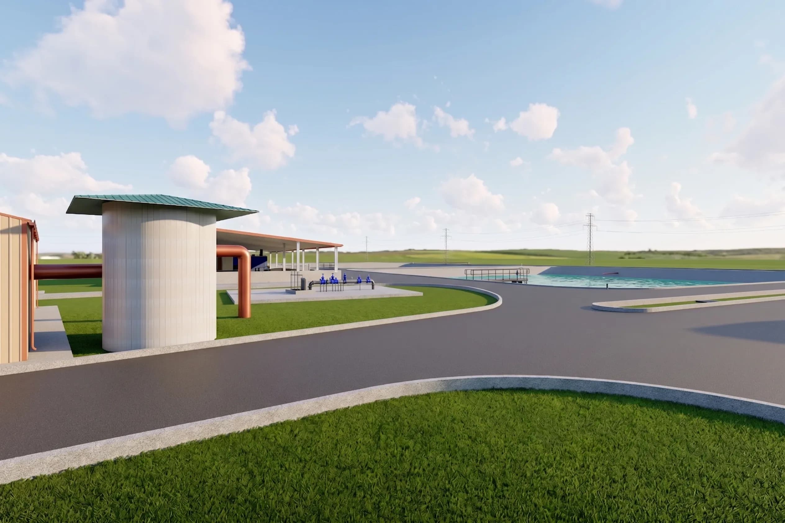 Process building and treatment infrastructure BIM rendering