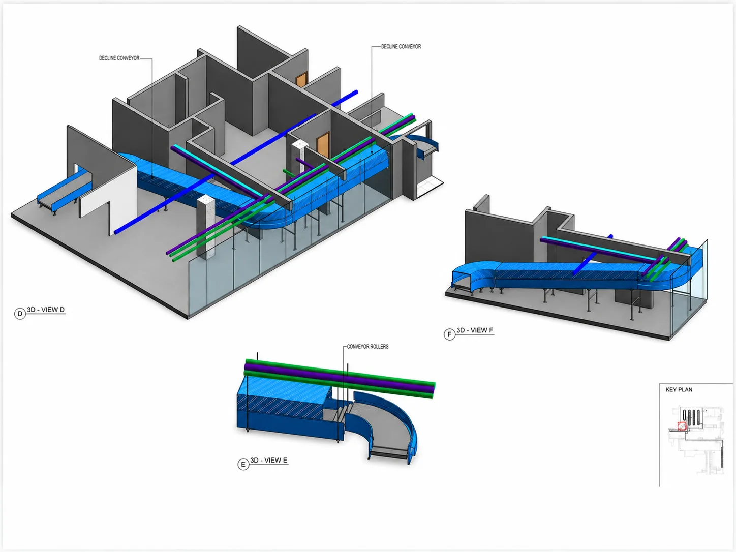 Detailed FitsAir conveyor model views