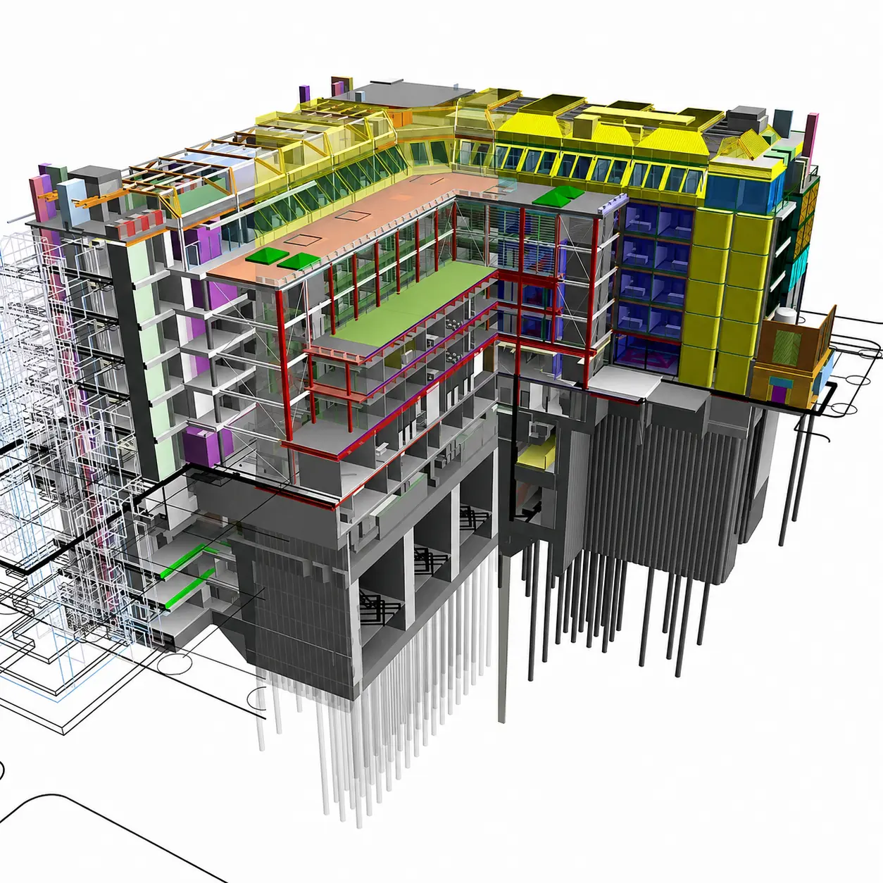 Detailed multidisciplinary architectural BIM model